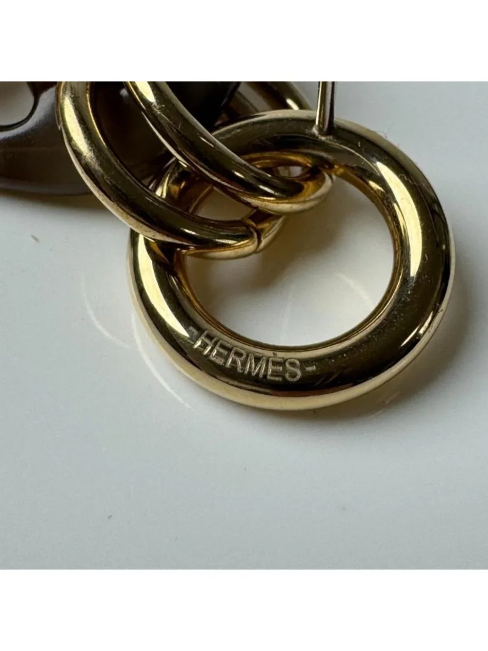 Hermes Earrings PM Buffalo Horn